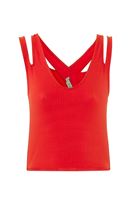 Bayan Kırmızı Çarpraz Askılı Crop Top