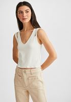 Bayan Krem Çarpraz Askılı Crop Top