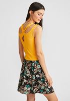 Bayan Sarı Çarpraz Askılı Crop Top