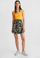 Bayan Sarı Çarpraz Askılı Crop Top