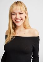 Bayan Siyah Bot Yaka Uzun Kollu Bluz