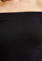 Bayan Siyah Bot Yaka Uzun Kollu Bluz