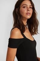 Bayan Siyah Omuz Detaylı Elbise