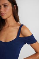 Bayan Lacivert Omuz Detaylı Elbise