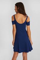 Bayan Lacivert Omuz Detaylı Elbise