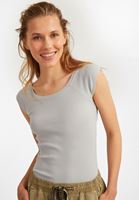 Bayan Gri Yarım Kollu Basic Tişört