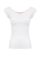 Bayan Beyaz Yarım Kollu Basic Tişört