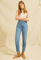 Bayan Mavi Yüksek Bel Mom Jeans