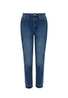 Bayan Mavi Yüksek Bel Mom Jeans