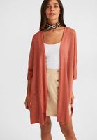 Bayan Turuncu Yarasa Kollu Örgü Hırka