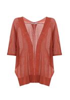 Bayan Turuncu Yarasa Kollu Örgü Hırka