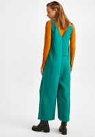 Bayan Yeşil Düğme Detaylı Bol PaçaTulum