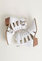 Bayan Beyaz Cut Out Bilek Bot