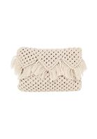 Bayan Krem El Yapımı Kroşe Mini Çanta