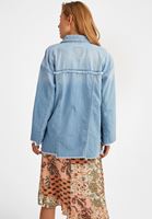 Bayan Mavi Boyfriend Denim Ceket