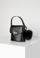 Bayan Siyah Ponpon Detaylı Kol Çantası