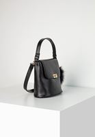 Bayan Siyah Ponpon Detaylı Kol Çantası