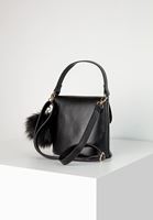 Bayan Siyah Ponpon Detaylı Kol Çantası