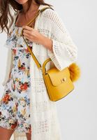 Bayan Sarı Ponpon Detaylı Kol Çantası