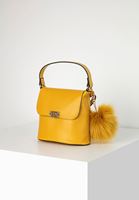 Bayan Sarı Ponpon Detaylı Kol Çantası