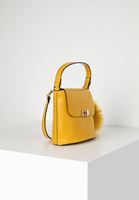 Bayan Sarı Ponpon Detaylı Kol Çantası