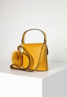 Bayan Sarı Ponpon Detaylı Kol Çantası