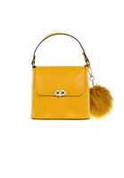 Bayan Sarı Ponpon Detaylı Kol Çantası