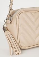 Bayan Krem Nakış Detaylı Kol Çantası