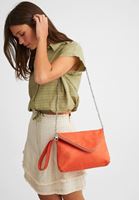 Bayan Kırmızı Fermuar Detaylı Süet El Çantası