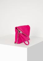 Bayan Pembe Fermuar Detaylı Süet El Çantası