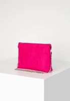 Bayan Pembe Fermuar Detaylı Süet El Çantası