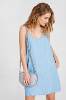 Bayan Mavi İnce Askılı Denim Elbise ( TENCEL™ )