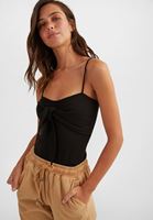 Bayan Siyah Önü Bağlamalı İnce Askılı Atlet