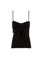 Bayan Siyah Önü Bağlamalı İnce Askılı Atlet