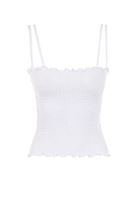 Bayan Beyaz İnce Askılı Gipeli Bluz