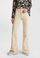 Bayan Krem Yüksek Bel İspanyol Paça Pantolon