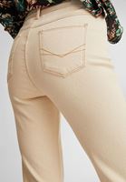 Bayan Krem Yüksek Bel İspanyol Paça Pantolon