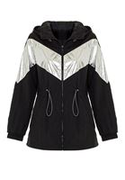 Bayan Siyah Blok Renkli Ceket