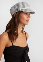 Bayan Gri Çizgili Şapka