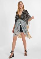 Bayan Çok Renkli Desenli Kimono