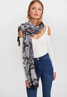 Bayan Yeşil Yılan Desenli Şal