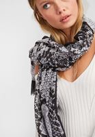 Bayan Yeşil Yılan Desenli Şal