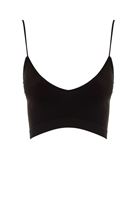 Bayan Siyah Dikişsiz Crop Büstiyer