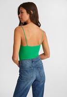 Bayan Yeşil Dikişsiz İnce Askılı Crop Top