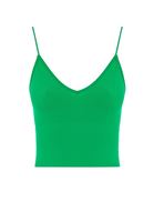 Bayan Yeşil Dikişsiz İnce Askılı Crop Top