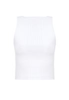 Bayan Beyaz Halter Yaka Dikişsiz Crop Top 