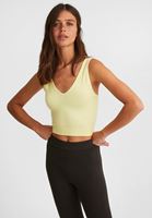 Women Yellow Seamless Crop Top