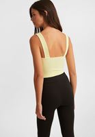 Women Yellow Seamless Crop Top
