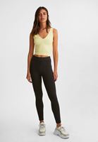 Women Yellow Seamless Crop Top