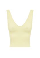 Women Yellow Seamless Crop Top